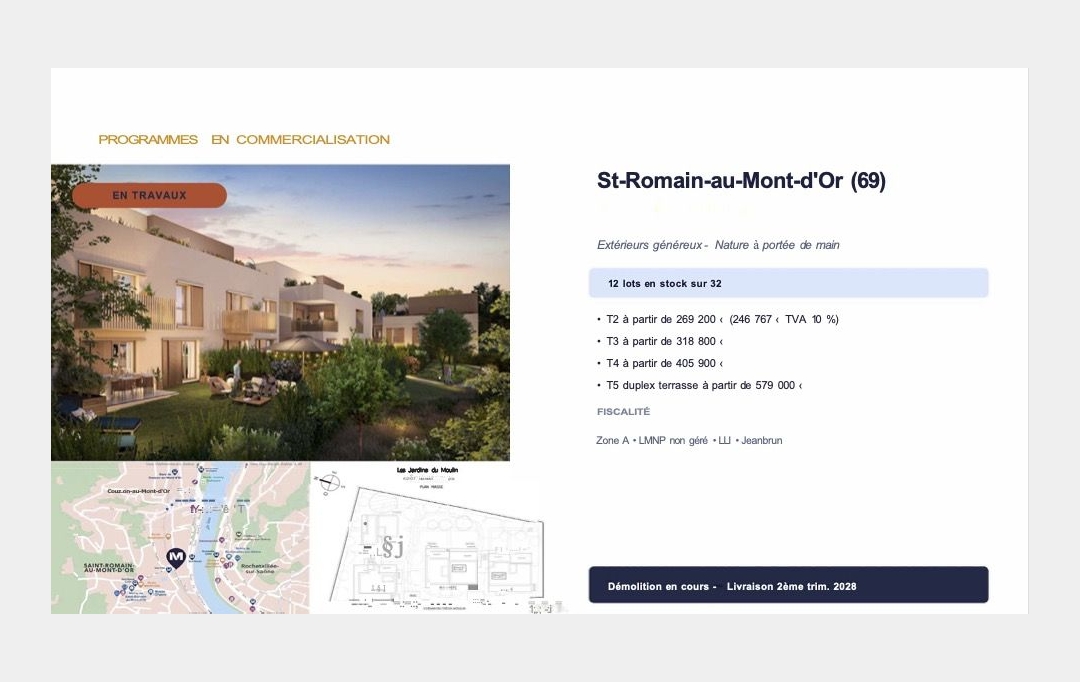 Annonces ALBIGNY : Appartement | SAINT-ROMAIN-AU-MONT-D'OR (69270) | 41 m2 | 246 767 &euro; 