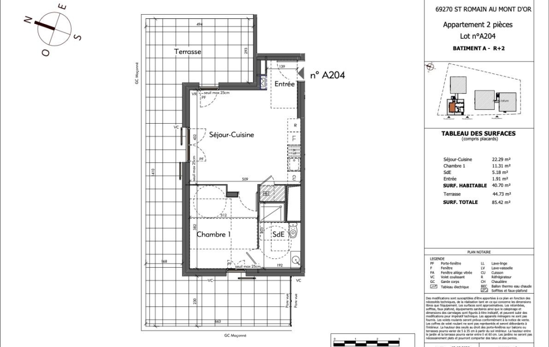 Annonces ALBIGNY : Appartement | SAINT-ROMAIN-AU-MONT-D'OR (69270) | 41 m2 | 246 767 &euro; 